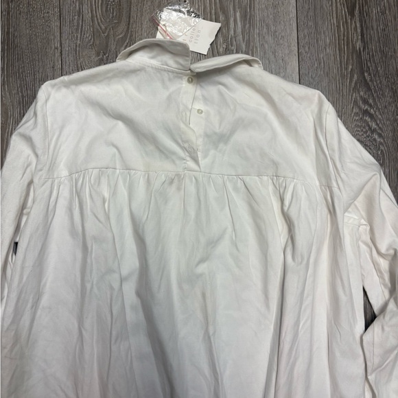 Zara White Long Sleeve Shirt with Black Lace Detail - Picture 8 of 11